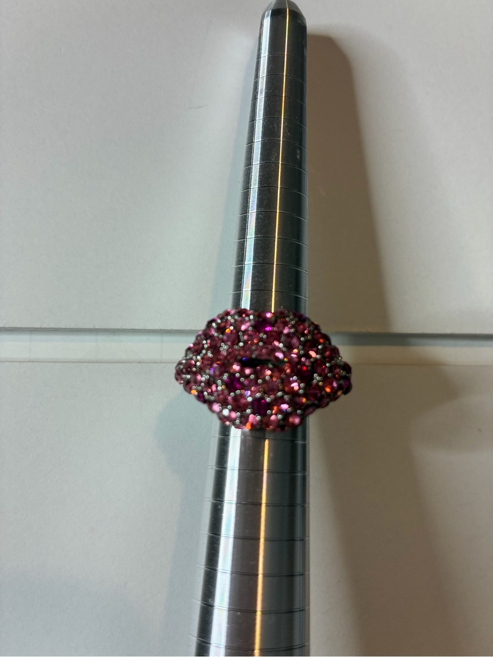 Pink Pave Lip Ring Statement Fashion Jewelry
